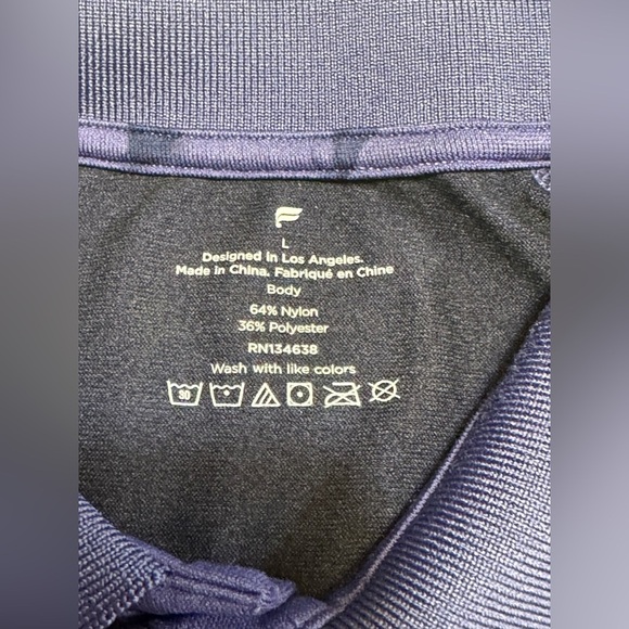 Fabletics Polo Shirt Mens Size Large Purple Tie-Dye Golf Breathable Stretch - Picture 3 of 6